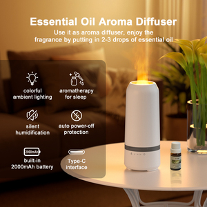 <span class=keywords><strong>Humidificador</strong></span> de Aire Ultrasónico con Aroma de Aceites Esenciales, Luz de Vela 3D, Difusor de Luz de Llama Colorida con Batería para el Hogar y la Oficina - Product Image 4