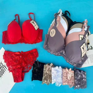 1.98 đô la mô hình yrf012 vú 42-52d của phụ nữ cộng với kích thước Chất lượng cao Phụ nữ quần và phụ nữ trưởng thành áo ngực màu đỏ và panty Set - Product Image 5