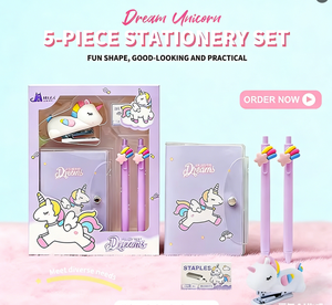 Set de Papelería de Unicornio, Útiles Escolares Lindos para Niñas, Estudiantes, Set de Papelería - Product Image 1
