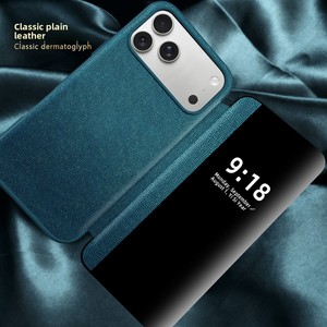 โรงงานฮวนมินนำเสนอเคสหนังเรียบแบบพับได้พร้อมช่องหน้าต่างด้านข้าง เคสป้องกันการตกกระแทก เหมาะสำหรับ iPhone 17 Pro Max - Product Image 2