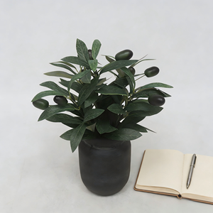 Plantes artificielles délicates <span class=keywords><strong>en</strong></span> forme de branche d'<span class=keywords><strong>olivier</strong></span>, décor <span class=keywords><strong>en</strong></span> fourrure rose, verdure artificielle, arbre artificiel dans un <span class=keywords><strong>pot</strong></span> <span class=keywords><strong>en</strong></span> céramique, charmant <span class=keywords><strong>pour</strong></span> la maison, le bureau - Product Image 4