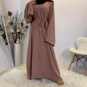 Abaya迪拜土耳其穆斯林时尚头巾连衣裙卡夫坦伊斯兰服装非洲马克西女装女装前庭长袍Musulman De Mode