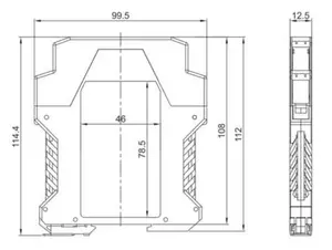Isolatore segnale modulo PCB larghezza 12.5mm involucro con 2 poli maschio e femmina morsettiere Match DIN Rail