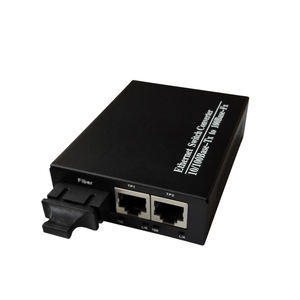 Mejor Precio, Gran Oferta: Convertidor de Medios de Fibra Dual 2 RJ45+10/100M, Transceptor Óptico Monomodo de Doble Fibra - Product Image 1