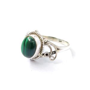 Bague en malachite, pierre précieuse de luxe, ajustable, collection artisanale, bagues fines, bijoux en argent sterling 925, prix de gros - Product Image 4