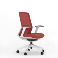 Chaise de bureau ergonomique à dossier moyen, chaise en maille confortable, chaise en tissu réglable en hauteur, chaise de salle de réunion, mobilier de bureau