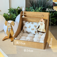 Meubles de luxe en bois massif pour animaux de compagnie style danois maltais chat chien chenil lit extérieur à la mode motif Animal cage transporteur pour cadeau