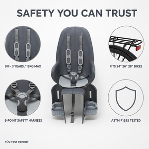 <span class=keywords><strong>Asiento</strong></span> Trasero de <span class=keywords><strong>Bicicleta</strong></span> <span class=keywords><strong>para</strong></span> Bebés de 9 Meses a 4 Años, <span class=keywords><strong>Asiento</strong></span> Trasero de Seguridad <span class=keywords><strong>para</strong></span> Niños con Bloqueo Automático y Soporte de Liberación Rápida - Product Image 5
