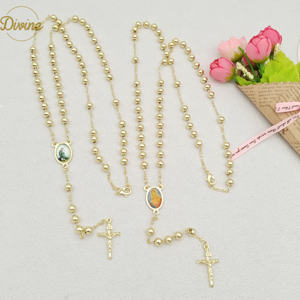 Divino Rosario Tricolor de San Judas y la Virgen María de Gran Venta, 6 mm de Ancho y 60 cm de Largo, Joyería de la Serie Recuerdo - Product Image 3