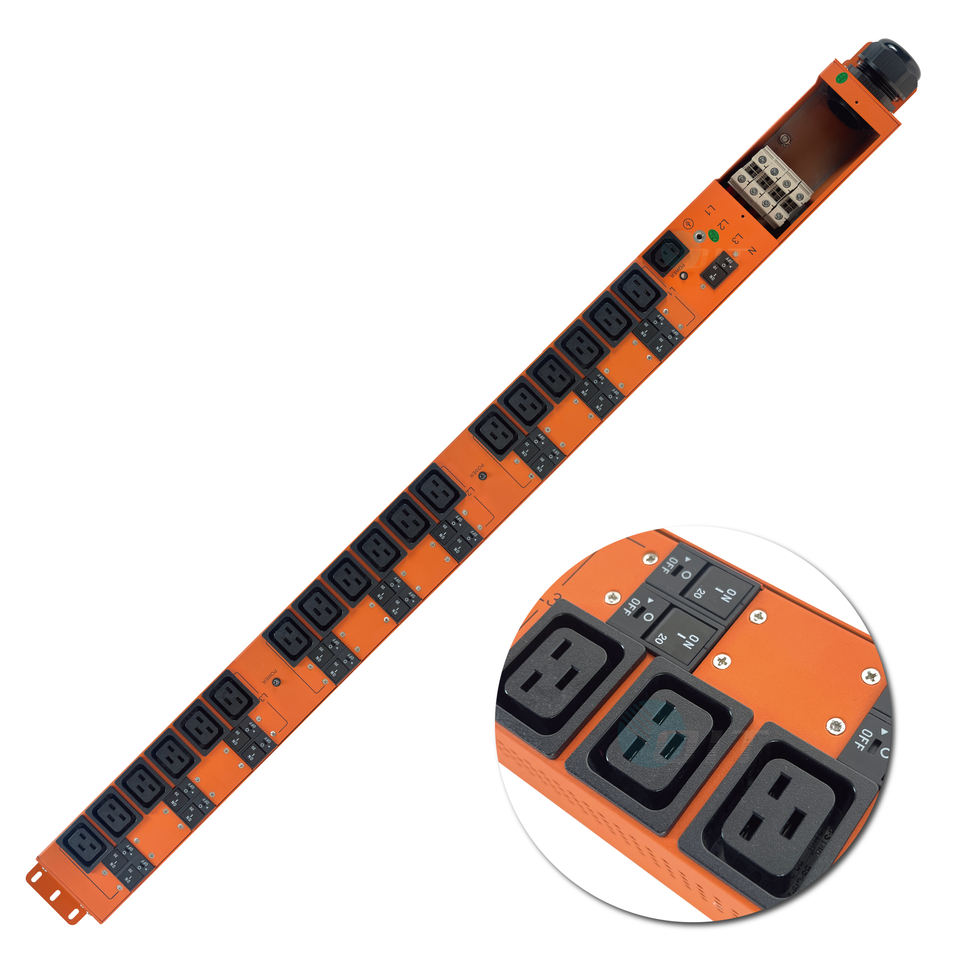 OIT Server Rack PDU 3Phase 125A 18Ports C19 Heavy Duty Vertical Power ...
