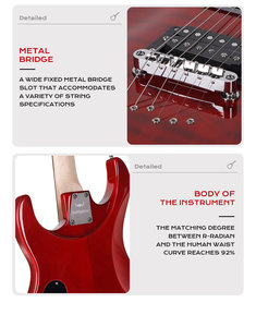 Vintage Style Electric Guitar 6 String HH Pickup Okoume Body Maple Neck Quilted Maple String Through Body Bridge - Product Image 6