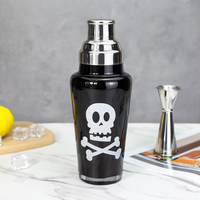 OEM Custom Logo 1L Gebrande Decal Glazen Vintage Cocktailshaker 3-delig 304 RVS Ingebouwde Zeef Cobbler Shaker