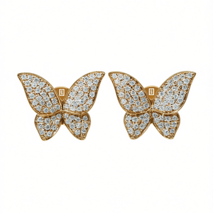 Orecchini a Farfalla Lafont Placcati in Oro 18K con Cristalli e Strass, Gioielli da Festa per Donna - Product Image 1