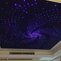 Venta al por mayor decoración interior moderna falsa 3D techo diseños panel acústico estrella de fibra óptica