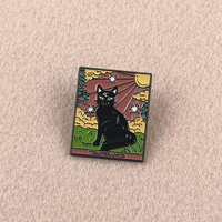 Accesorios de Metal de la Serie Tarot: Lindos Insignias Metálicas con Diseño de Gato, Payaso, Calavera y Animal, para Joyería y Regalo Creativo