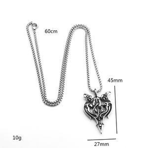 Yunnique-collar con colgante vikingo de acero inoxidable con diseño de cuervo doble y forma de espada para hombre, regalo, joyería de moda - Product Image 5