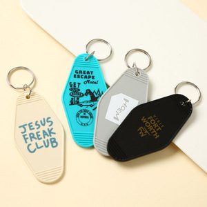 Wholesale Motel Keychain Blank Printing Logo Custom Motel Keychain Uv Decal Plastic Keychain Luggage Tags Colorful <b>Key</b> <b>Chain</b> - Product Image 2