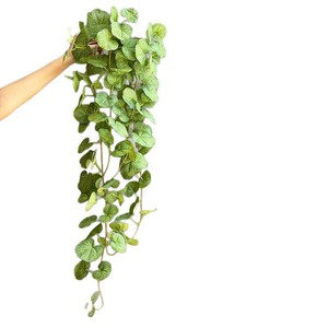 Bégonia artificiel suspendu mural, plante verte en soie, branche unique, décoration intérieure - Product Image 5