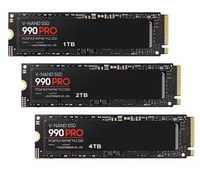 قرص صلب داخلي أصلي جديد من نوع SSD 990 PRO مع مبدد حراري، سعات 1 تيرابايت و2 تيرابايت و4 تيرابايت، PCIe 4.0 NVMe M.2 (2280)