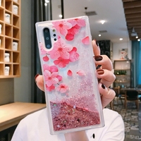 Coque en TPU souple à effet sable mouvant pour Samsung Galaxy S6 Plus S25 Edge S24 Ultra S23 FE A06 A16 A26 A36 A56 A17 A37 A57, motif floral