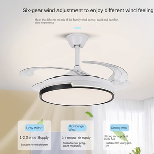 Offre Spéciale Blanc Maison Led Nordique Moderne Télécommande Rétractable Invisible Dc Mptor Ventilateur de Plafond Lumière Vente Chaude articles en Espagne - Product Image 3