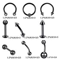 Ensemble de Machine à tatouer Piercing professionnel Zircon ventre langue Tragus sourcil mamelon lèvre nez anneau Kit de Piercing en acier inoxydable