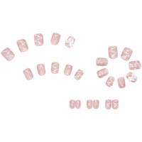 Faux ongles à presser en ABS faits main, courts et tendance, couvrance totale, avec motifs pré-dessinés pour les doigts - Vente en gros