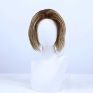 Perruque bob courte en cheveux humains vietnamiens 100 %, pré-coupée, pré-épilée, sans colle, full lace, pour présentoir - Product Image 1