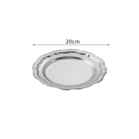 Assiette à dessert exquise en acier inoxydable, plateau minimaliste pour fruits, pâtisseries, dîner, thé de l'après-midi, gâteaux, collations, couleur argent