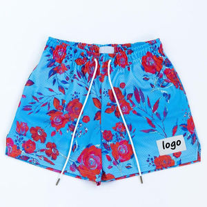 نمط الرسم الزيتي السراويل شبكة عارضة محايد الصيف كرة السلة تدريب شبكة العين الضوء الأزرق السراويل - Product Image 3