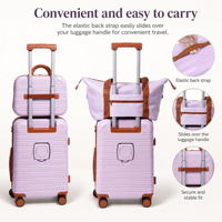 Ensemble de bagages violets 2026 : Valise à roulettes, petite trousse de toilette, trousse de beauté, valise rigide cabine