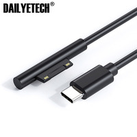 Kabel Catu Daya USB Tipe C Pengisi Daya Cepat 1.5M untuk Microsoft Surface Pro 7 3 4 5 6 15V 3A PD Kabel Adaptor Pengisi Daya Tablet