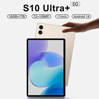 Nuevo Modelo Tab S10 Ultra 5G, Tablet Android con Pantalla Capacitiva de 11 Pulgadas, 16GB+1TB, 8800mAh, Desbloqueado para Uso Empresarial, Procesador MTK