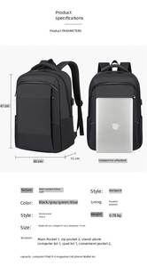 Mochila Antirrobo para Portátil, Duradera y de Lujo, con Puerto de Carga USB, Cierre de Cremallera, Personalizable, Moderna, para Uso Diario en Exteriores, Impermeable, de Oxford - Product Image 5