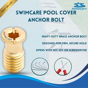 Swimcare Brass Pool Cover Anchors 9/16 Inch Threaded Studs for Concrete Decks Coarse Thread Polished Finish <b>Set</b> of 10 - Product Image 4