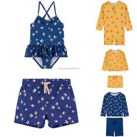 Vente en gros Enfants Bébés Imprimé Une Pièce Uv Costume Garçons Élastique Cordon Short De Bain Rash Guard Ensemble