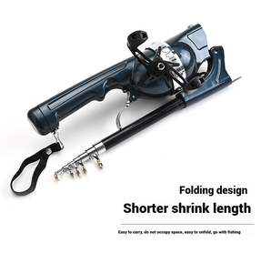 Roue de <span class=keywords><strong>moulinet</strong></span> intégrée OEM de 1.31m avec ligne de pêche ensemble de cannes pliantes en fonte de poche portable - Product Image 6