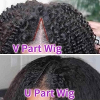 250% perruques de cheveux humains vierges personnalisés birmans crépus bouclés 4B 4C V partie perruque avec petit capuchon style droit dentelle transparente