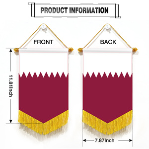 Wholesale Mini Pennant Car Flags 20x30cm Qatar Wall Decor <b>Small</b> <b>Ornaments</b> Hanging Digital Printing Satin Material - Product Image 3
