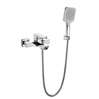 SANIPRO – Robinet de douche et de bain mural en acier inoxydable 304, carré, à poignée unique, pour eau chaude et froide, fourni directement par l'usine