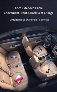 Adaptador de Cargador para Coche con Encendedor de Cigarrillos, 115W, 6 Puertos USB C, <span class=keywords><strong>Triple</strong></span> Divisor con Interruptor y Pantalla de Voltaje - Product Image 5