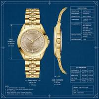 Montre Saturne gaufrée, bracelet en acier inoxydable, mouvement à quartz, résistante à l'eau 30M, pour femme