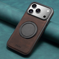 Coque magnétique 360° pour iPhone 18 Pro Max °   Support rotatif avec boucle annulaire en similicuir givré 17 Air 16 15 14 13 12