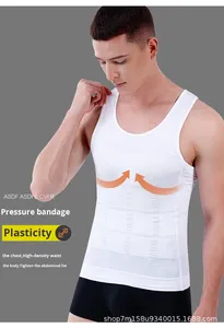 Gilet de compression amincissant pour hommes, débardeur de couche de base de fitness de grande taille en tricot thermique, pour <span class=keywords><strong>Amazon</strong></span> - Product Image 5