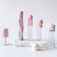 Vente en gros 4ml rose coloré clair Tubes de brillant à lèvres rouge à lèvres liquide fard à paupières fard à paupières conteneur personnalisable emballage cosmétique