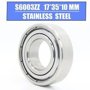 ลูกปืน S6003Z สแตนเลสสำหรับรถมอเตอร์ไซค์ลูกปืน17*35*10มม. ลูกปืน S6003ZZ S6003 Z ZZ <span class=keywords><strong>S</strong></span> 6003 440C - Product Image 2