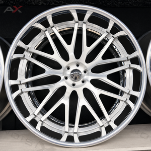 Rines Forjados de Aluminio de 22, 24 y 26 Pulgadas, 5x127, 6x139.7, Acabado Cepillado, Borde Pulido, Diseño Multirradio para Chevy C10 Silverado, Rines Personalizados - Product Image 1