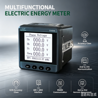 Compteur d'énergie numérique multifonction triphasé ES600E/K5 de qualité 0.5S avec 6DI+2DO, surveillance des harmoniques 2-31, RS-485, IP65 – Fournisseur d'usine