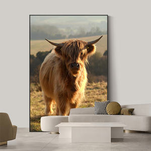 Décoration de la maison moderne animaux <span class=keywords><strong>jeune</strong></span> vache affiches imprime peinture mur toile impression highland vache art photo - Product Image 3