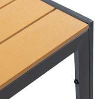 Meubles de jardin Finch Table à manger d'extérieur de qualité commerciale avec lattes en faux teck et cadre en métal